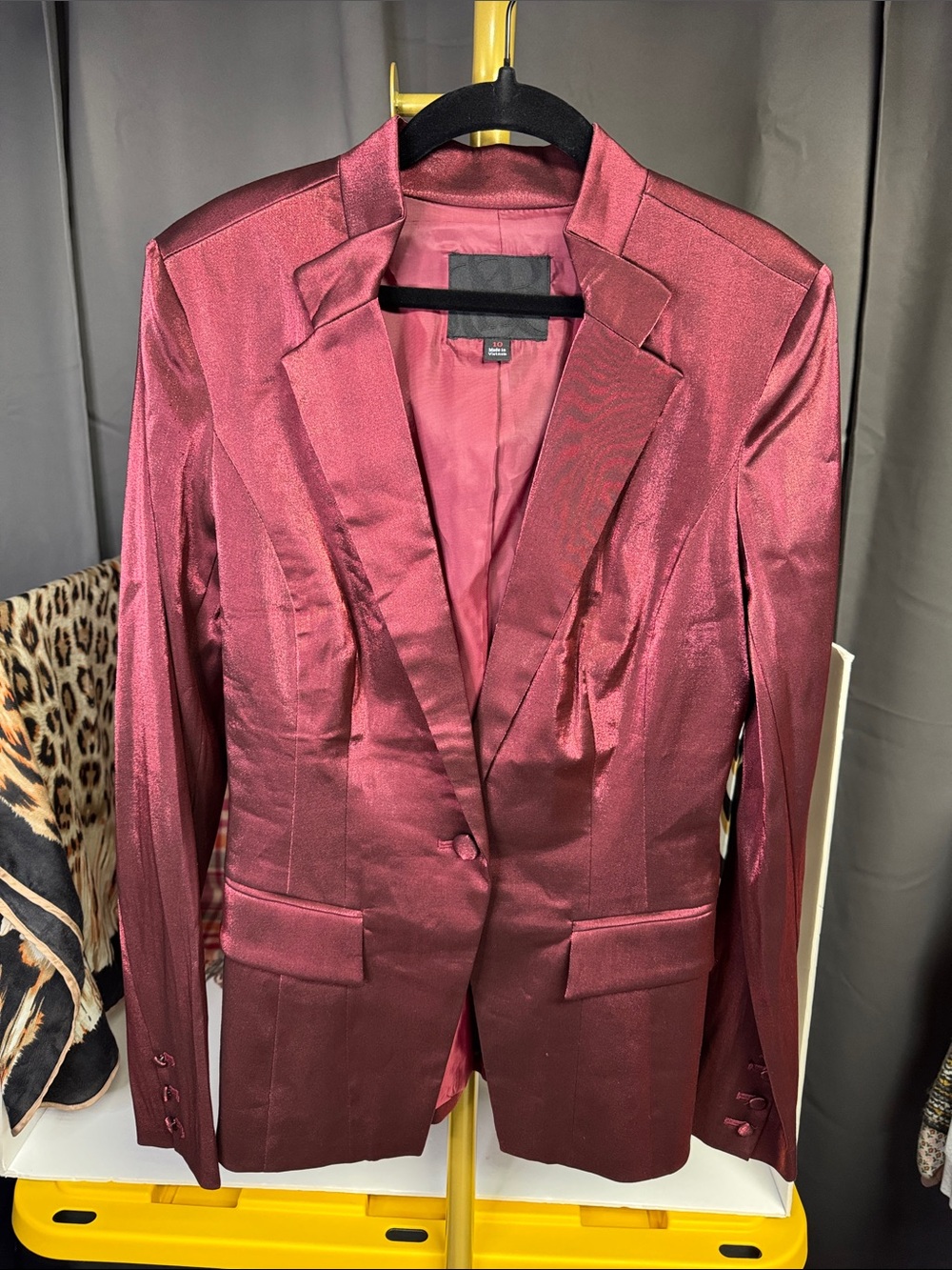 Rock & Republic Metallic Burgundy Blazer